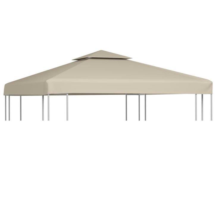 vidaXL Vervangend tentdoek prieel 310 g/m² 3x3 m beige, Tuin en Terras, Partytenten, Nieuw, Verzenden
