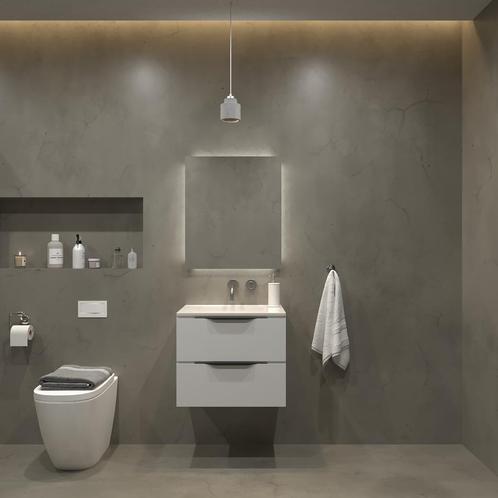 Badkamermeubelset Gliss Design Hera Mat Zwart 90cm 2 Laden, Doe-het-zelf en Verbouw, Sanitair, Bad, Nieuw, Ophalen of Verzenden