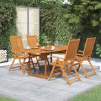 vidaXL 5-delige Tuinset massief acaciahout, 4 zitplaatsen, Verzenden, Nieuw, Tuinset