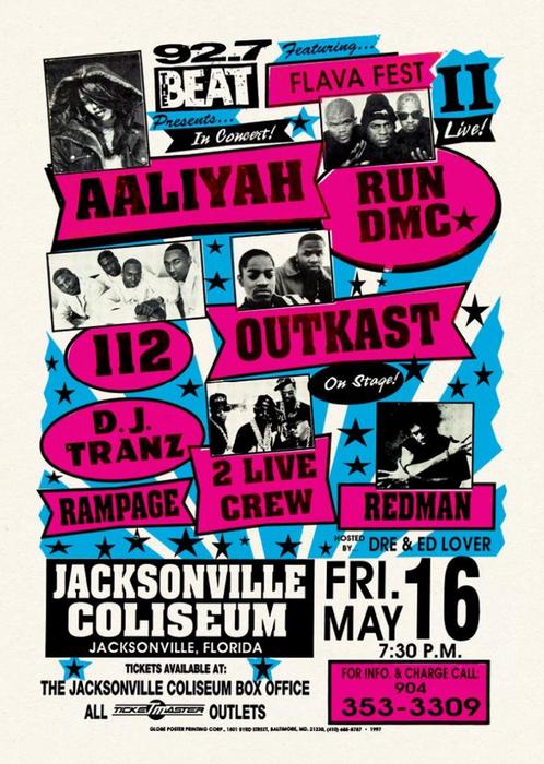 Posters - Poster Aaliyah - Flava Fest, Verzamelen, Muziek, Artiesten en Beroemdheden, Zo goed als nieuw, Verzenden