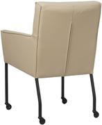 Taupe leren moderne eetkamerstoel - Toledo Leer Mastic (taup, Huis en Inrichting, Stoelen, Overige kleuren, Nieuw, Leer, Ophalen of Verzenden