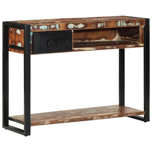 vidaXL Wandtafel 100x35x75 cm massief gerecycled hout, Huis en Inrichting, Tafels | Salontafels, 100 tot 150 cm, Nieuw, Overige houtsoorten