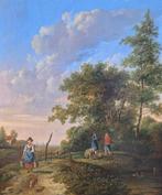 Willem Bodeman (1816-1880) - Figuren in boomrijk landschap