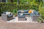 Atlanta wicker loungeset 5-delig – Organic grey - Garden, Verzenden, Nieuw, Wicker, Loungeset