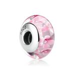 Murano Glas Bedel Roze met Bloemen Pandora compatible, Sieraden, Tassen en Uiterlijk, Bedels, Nieuw, Overige merken, Verzenden