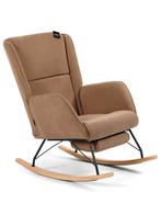 Aemely® Schommelstoel Relax - Bruin Ribstof, Blank Hout, Ophalen of Verzenden, Nieuw, Stoel(en)