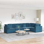 vidaXL Modulaire bank met kussens fluweel blauw, Huis en Inrichting, Banken | Bankstellen, Verzenden, Nieuw, Stof