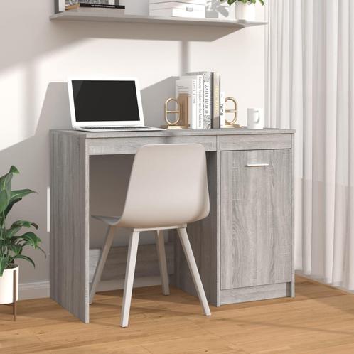 vidaXL Bureau 100x50x76 cm bewerkt hout grijs sonoma, Huis en Inrichting, Bureaus, Nieuw, Verzenden
