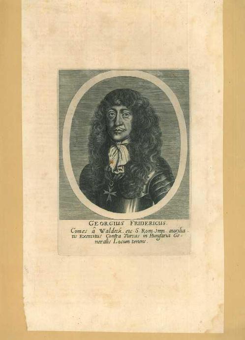 Portrait of Georg Friedrich, Prince of Waldeck, Antiek en Kunst, Kunst | Etsen en Gravures