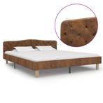 vidaXL Bedframe kunstsuède bruin 180x200 cm, Huis en Inrichting, Slaapkamer | Bedden, Overige materialen, Eenpersoons, Bruin, Verzenden