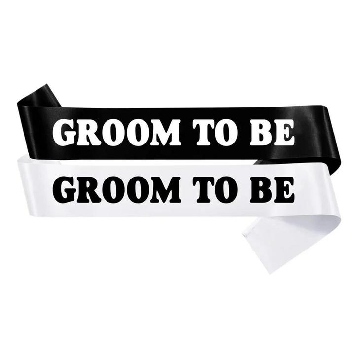 Sjerp Groom to Be wit met zwarte letters of zwart met witte, Kleding | Heren, Trouwkleding en Trouwaccessoires, Zwart, Nieuw, Accessoires