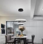 Moderne Zwarte LED Hanglamp – Design Plafondlamp 2 Ringen, Verzenden, Nieuw