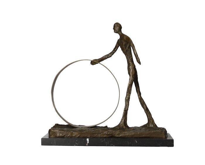 sculptuur, Figurative bronze - Walking man - 33 cm - Brons,, Antiek en Kunst, Kunst | Designobjecten