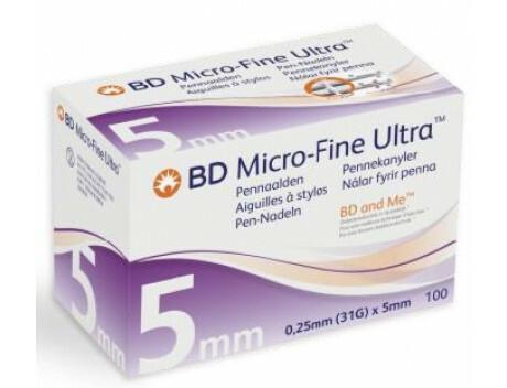 BD Micro-fine ultra pennaald 31 G, 0,25 x 5 mm - 100 stuks, Diversen, Verpleegmiddelen, Nieuw, Verzenden