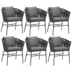 Stoelset Valeiras in rope-design, dikke kussens, 60x61x77cm, Tuin en Terras, Verzenden, Nieuw