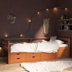 vidaXL Bedframe met lades en kast grenenhout honingbruin, 90 cm, Eenpersoons, Bruin, Verzenden