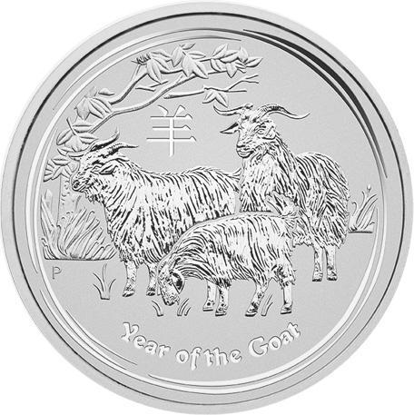 Lunar II - Year of the Goat - 1 oz 2015 (300.000 oplage), Postzegels en Munten, Munten | Oceanië, Losse munt, Zilver, Verzenden