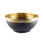 Saladekom zwart metaal met gouden rand 28X13CM, Verzenden, Nieuw