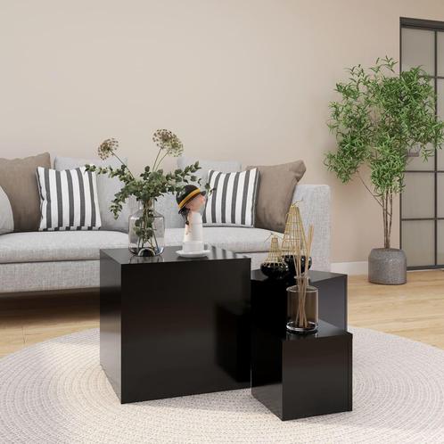 vidaXL Bijzettafels 3 st bewerkt hout zwart, Huis en Inrichting, Tafels | Bijzettafels, Nieuw, Minder dan 45 cm, Verzenden