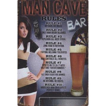 Wandbord -  Man Cave Rules