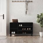 vidaXL Schoenenkast 102x36x60 cm bewerkt hout zwart, Huis en Inrichting, Verzenden, Nieuw