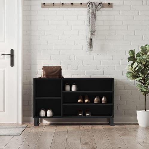 vidaXL Schoenenkast 102x36x60 cm bewerkt hout zwart, Huis en Inrichting, Kasten | Schoenenrekken, Nieuw, Verzenden