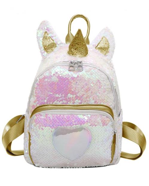 Eenhoorn Rugtas Pailletten Roze Goud Rugzak Tas Schooltas Ki, Sieraden, Tassen en Uiterlijk, Tassen | Rugtassen, Nieuw, Ophalen of Verzenden