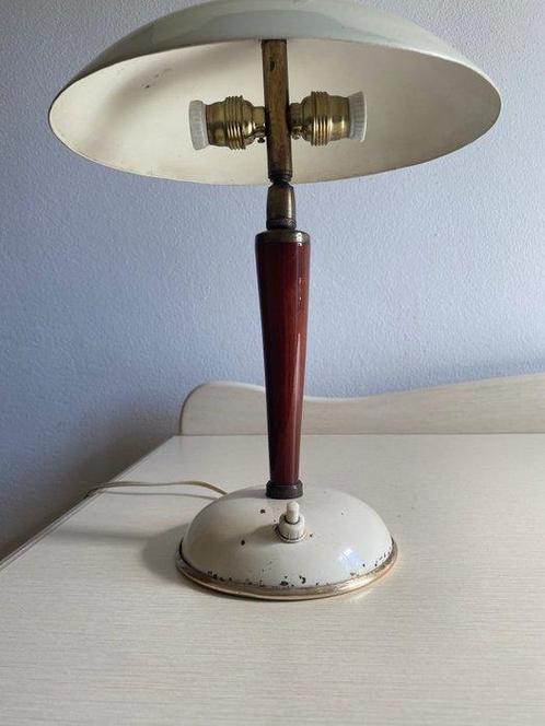 Bankierslamp - Hout, Legering, Messing, Antiek en Kunst, Antiek | Lampen