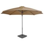 vidaXL Parasol met draagbare voet taupe, Tuin en Terras, Verzenden, Nieuw, 3 tot 4 meter