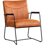 Cognac leren industriële fauteuil Right - Vintage Leer, Nieuw, Ophalen of Verzenden, 50 tot 75 cm, Industrieel, Modern, Retro