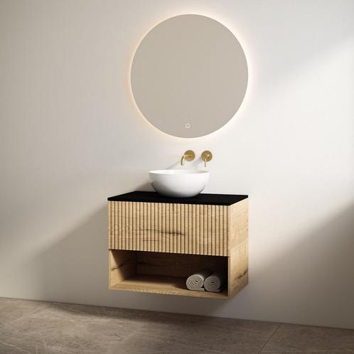 Badmeubelset Best Design Rigatti 78 cm Halifax + Mat Zwart, Doe-het-zelf en Verbouw, Sanitair, Bad, Nieuw, Ophalen of Verzenden