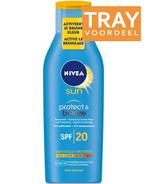 NIVEA SUN PROTECT & BRONZE SPF 20 ZONNEMELK TRAY 12 X 200 ML, Verzenden, Nieuw