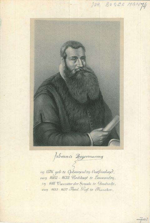 Portrait of Johannes Bogerman, Antiek en Kunst, Kunst | Etsen en Gravures