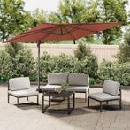 Terracotta LED Zweefparasol 400x300 cm - tweedekansje voo..., Tuin en Terras, Kantelbaar, Nieuw, Ophalen of Verzenden, Zweefparasol