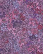 Fine Poplin Katoen Bloemen Print Paars, Hobby en Vrije tijd, Nieuw, Paars