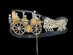 Marionet - Rare Wayang Kulit of a colonial carriage - Leder, Antiek en Kunst
