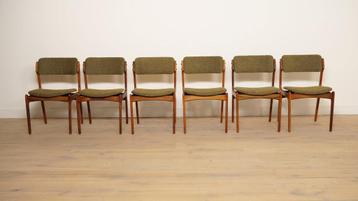 6 x eetkamerstoelen | Erik Buch | Model 49 | Teak | Opnieuw beschikbaar voor biedingen