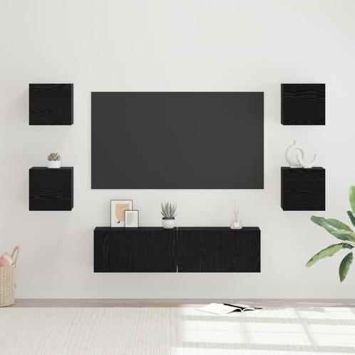 vidaXL Tv-meubelset Anders 6 pcs Zwart eiken Medium 120 x 30, Huis en Inrichting, Kasten | Televisiemeubels, Nieuw, 100 tot 150 cm