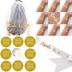 20-delige Bride to Be en Team Bride set wit met goud, Hobby en Vrije tijd, Feestartikelen, Verzenden, Nieuw, Feestartikel, Geboorte of Huwelijk