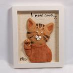 Met de hand gemaakte kat klei kunst — Wanneer een kat