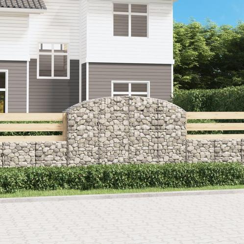 vidaXL Schanskorf gewelfd 200x50x120/140 cm gegalvaniseerd, Tuin en Terras, Bloembakken en Plantenbakken, 100 cm of meer, Nieuw