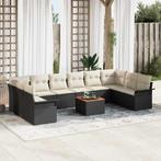 vidaXL Tuin Sofa Set 11 pcs Zwart Poly riet, Verzenden, Nieuw, Rotan