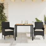 vidaXL 3-delige Tuinset met kussens poly rattan en, 2 zitplaatsen, Nieuw, Tuinset, Verzenden