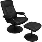 vidaXL Tv-fauteuil met voetenbankje kunstleer zwart, Huis en Inrichting, Fauteuils, Verzenden, Nieuw