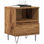 vidaXL Nachtkastje 40x35x50 cm bewerkt hout oud houtkleurig, Verzenden, Nieuw, Hout