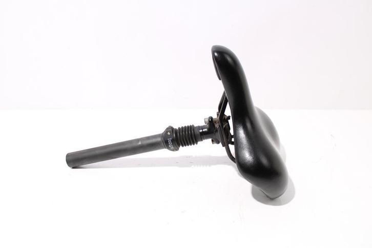 Zwart zadel | met verende zadelpen | 27,2mm, Fietsen en Brommers, Fietsonderdelen, Zadel, Gebruikt