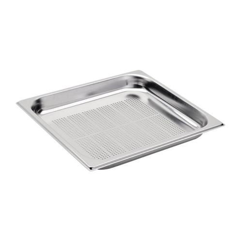 Gastro M RVS GN2/3 bak geperforeerd 6,5cm, Huis en Inrichting, Keuken | Keukenbenodigdheden, Verzenden