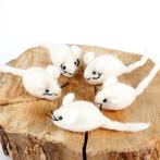 Vilten muisjes wit - set van 5 stuks - 4cm NIEUW, Nieuw, Ophalen of Verzenden