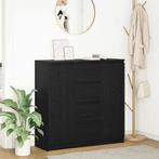 vidaXL Dressoir met lades 100,5x35x98,5 cm spaanplaat zwart, 100 tot 150 cm, Verzenden, Nieuw, 25 tot 50 cm