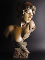 sculptuur, Emmanuel Villanis ~1890 - Büste  SAPHO, Antiek en Kunst